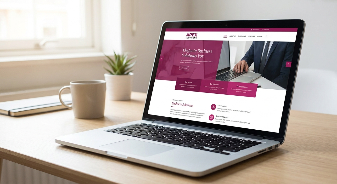 Moderne Website auf einem Laptop