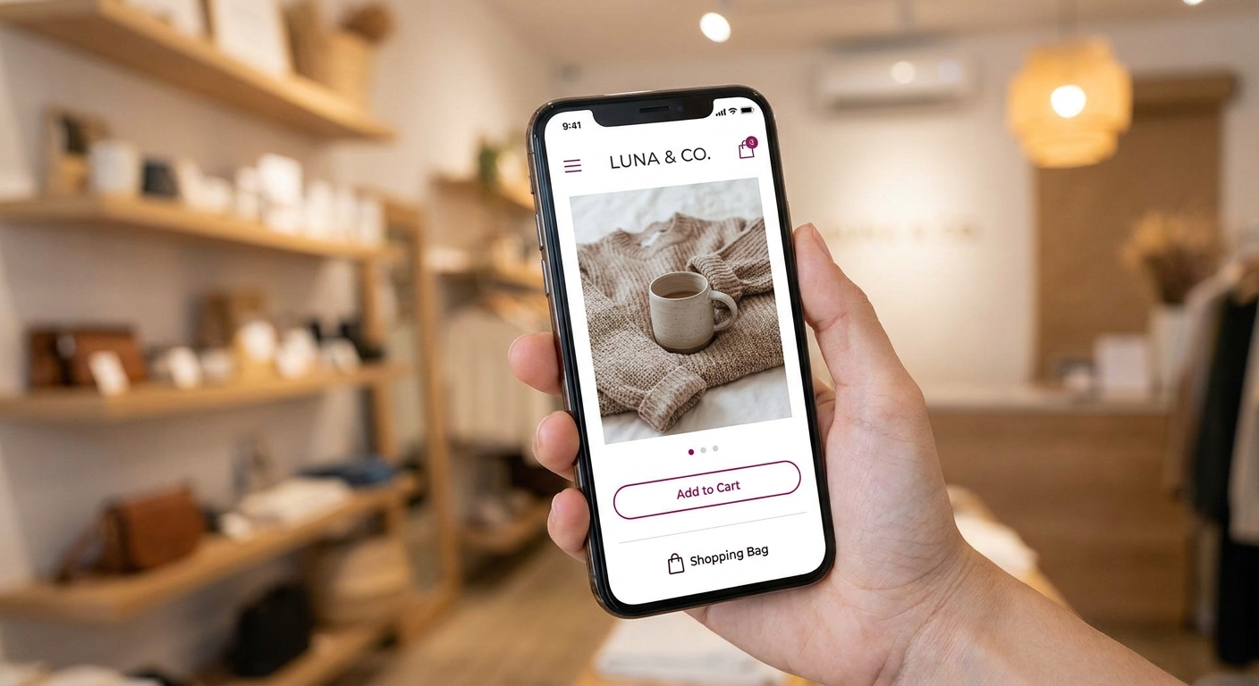 Online-Shop auf einem Smartphone