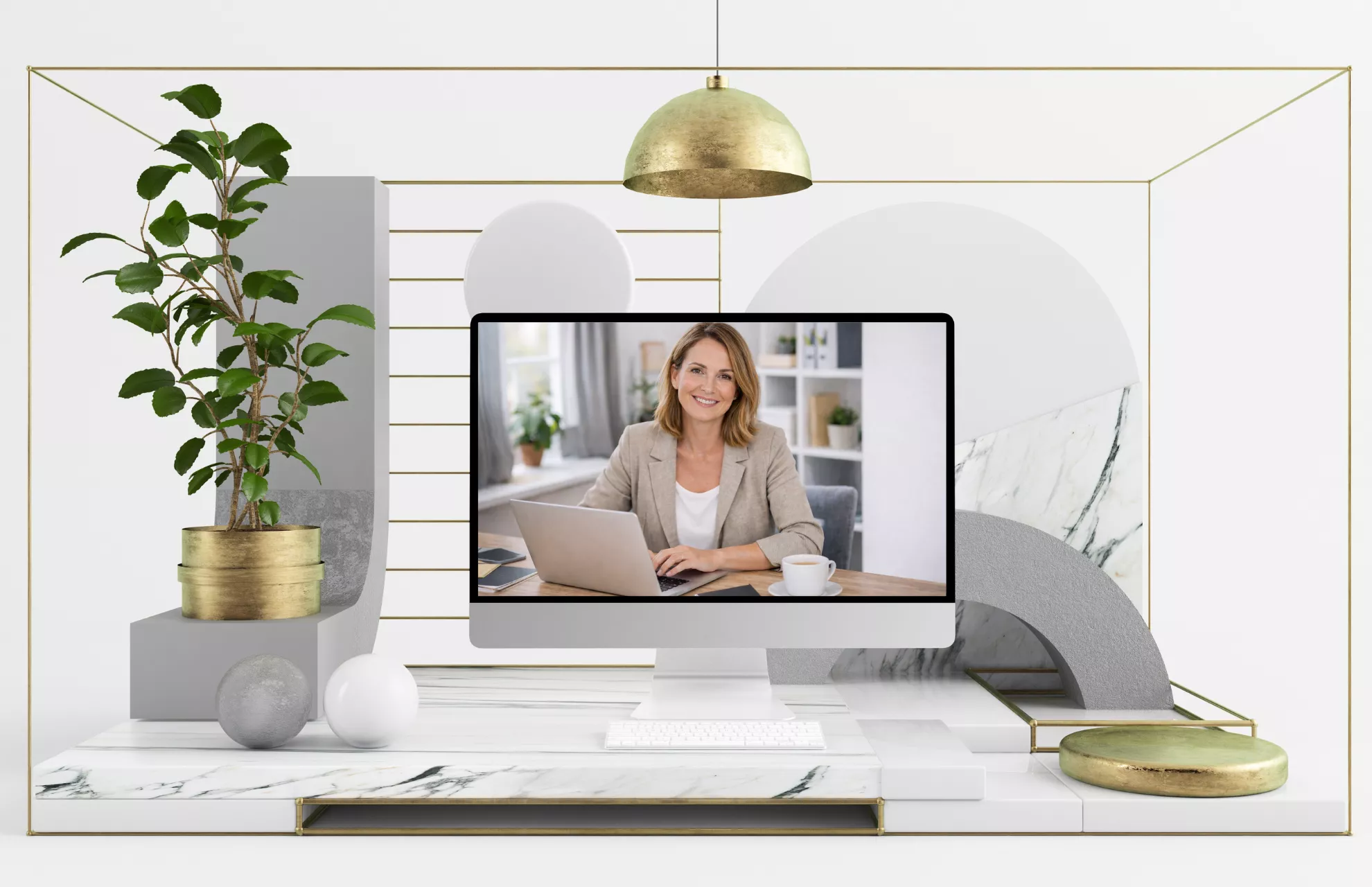 Professionelle Unternehmerin arbeitet strukturiert an ihrer Website