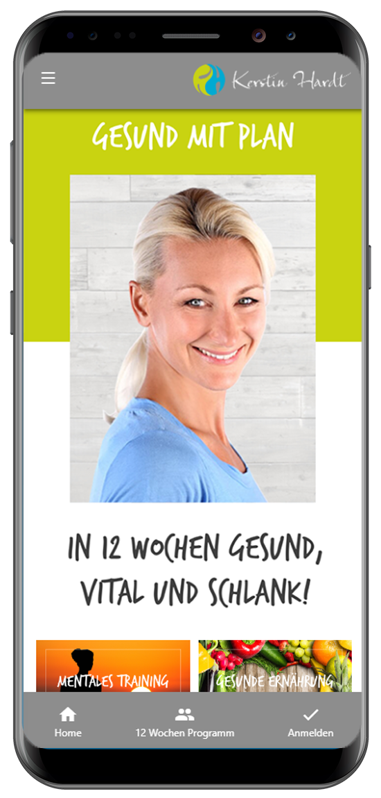 Smartphone App Beispiel Gesundheitscoach