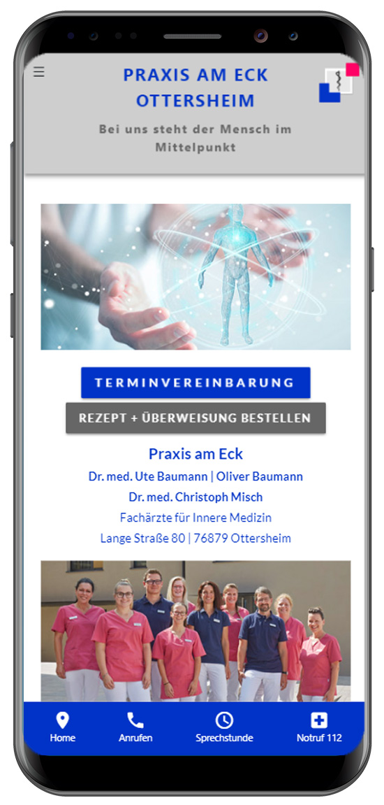 Smartphone App Beispiel Arztpraxis