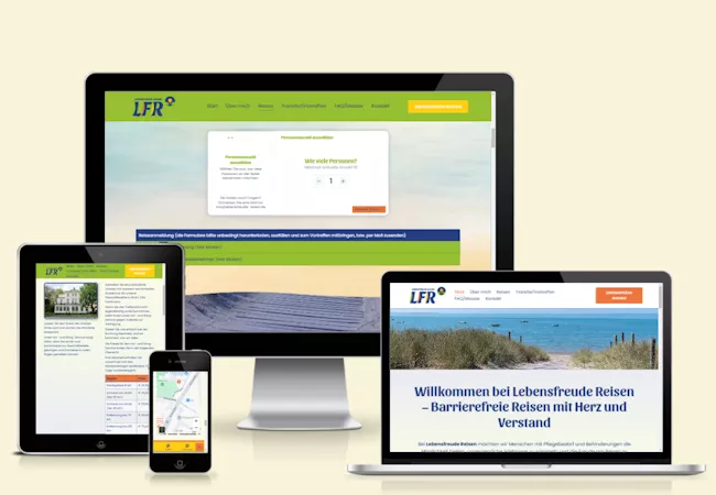 Website LFR Lebensfreude Reisen gGmbH