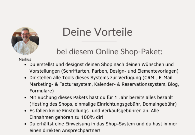 Vorteile dieses Online Shop-Pakets